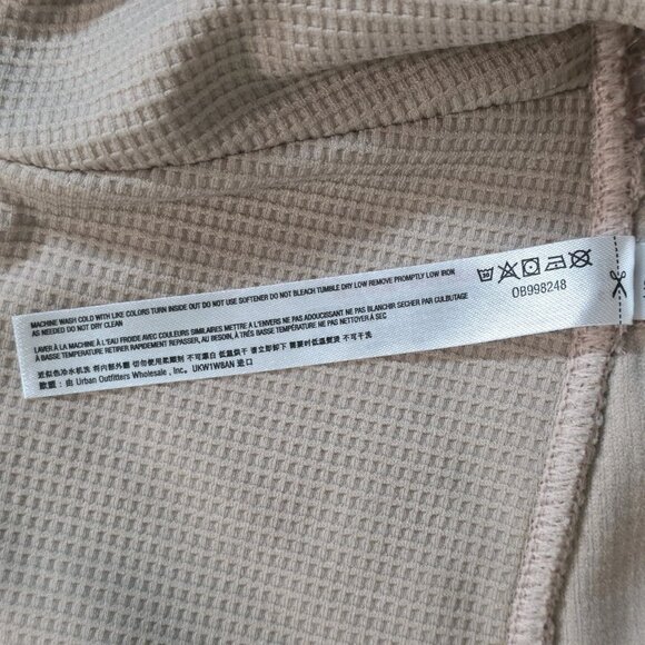 FP Movement by Free People Leggings Womens L Beige Lace Waffle Knit Yoga Pilates - Picture 13 of 16